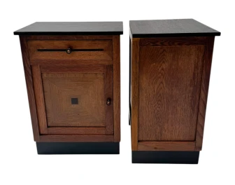 Two Art Deco Modernist Nightstands or Bedside Tables, 1920s